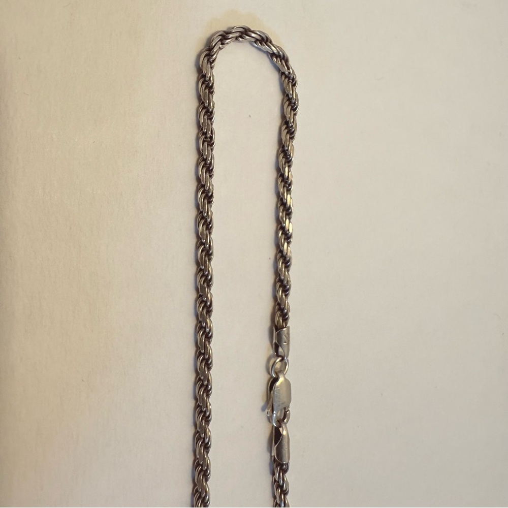 Silver Rope Chain Necklace
